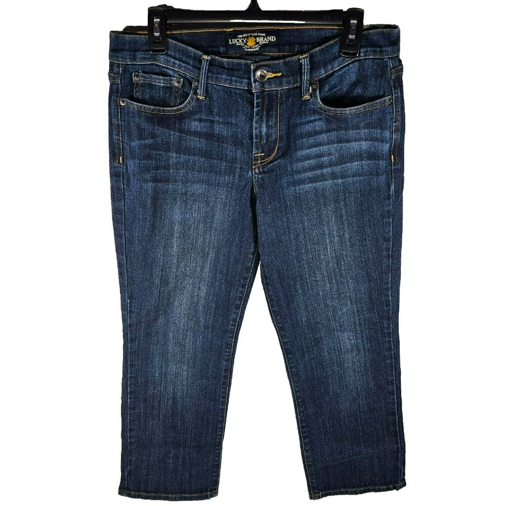 Lucky Brand Sweet 'N Crop Mid Rise Capri Jeans Women's Size 8/29 Blue 29x24" - Picture 1 of 9